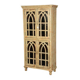 French Arched Indian Mango Wood Wardrobe Cabinet